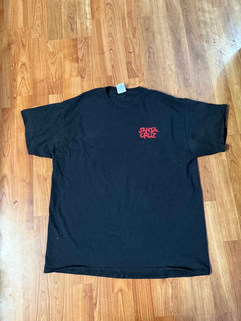 Santa Cruz Skateboards Black Tee with Red Chest Logo